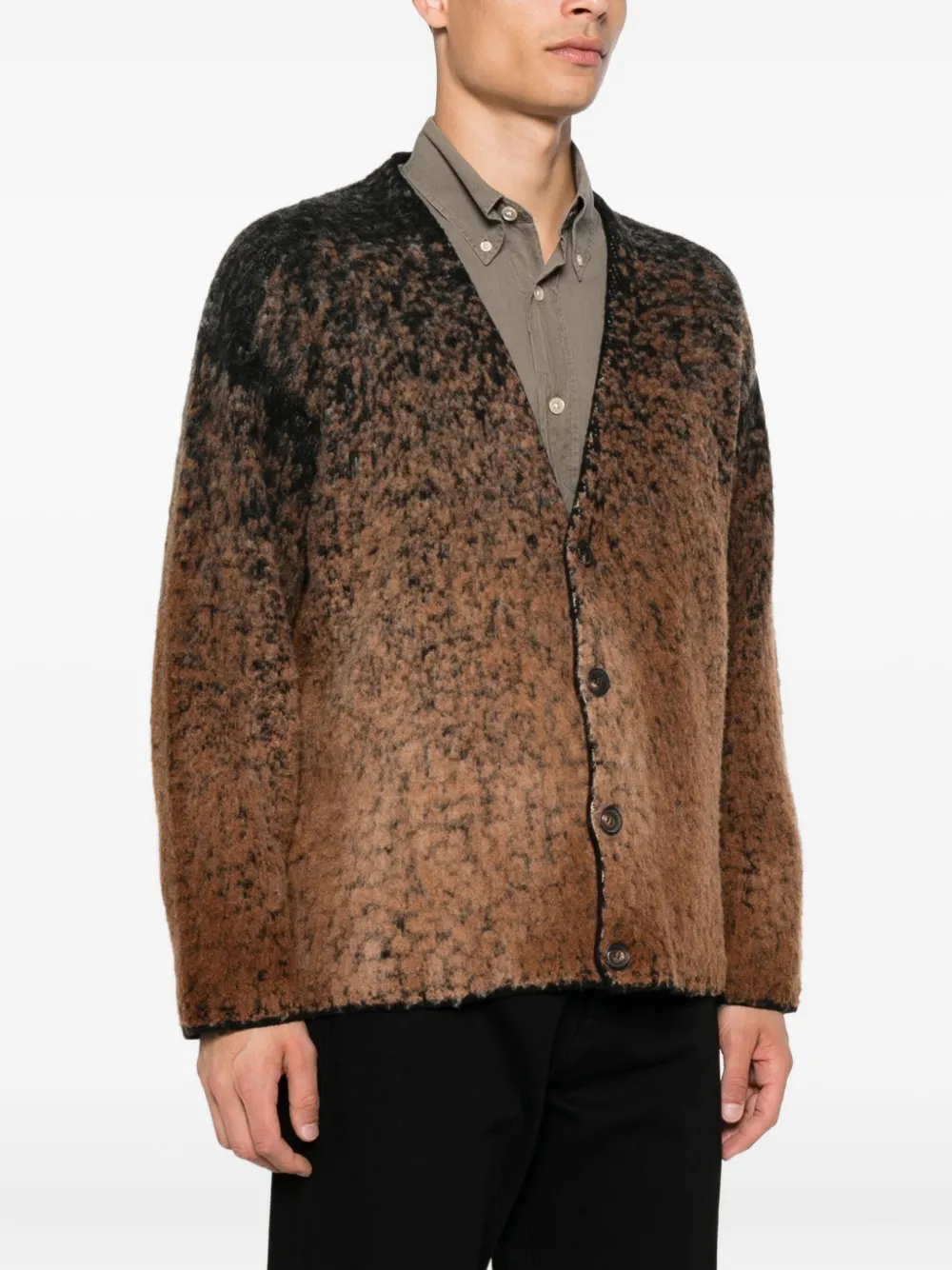 Avant Toi Vest met ombré-effect en spikkels Bruin