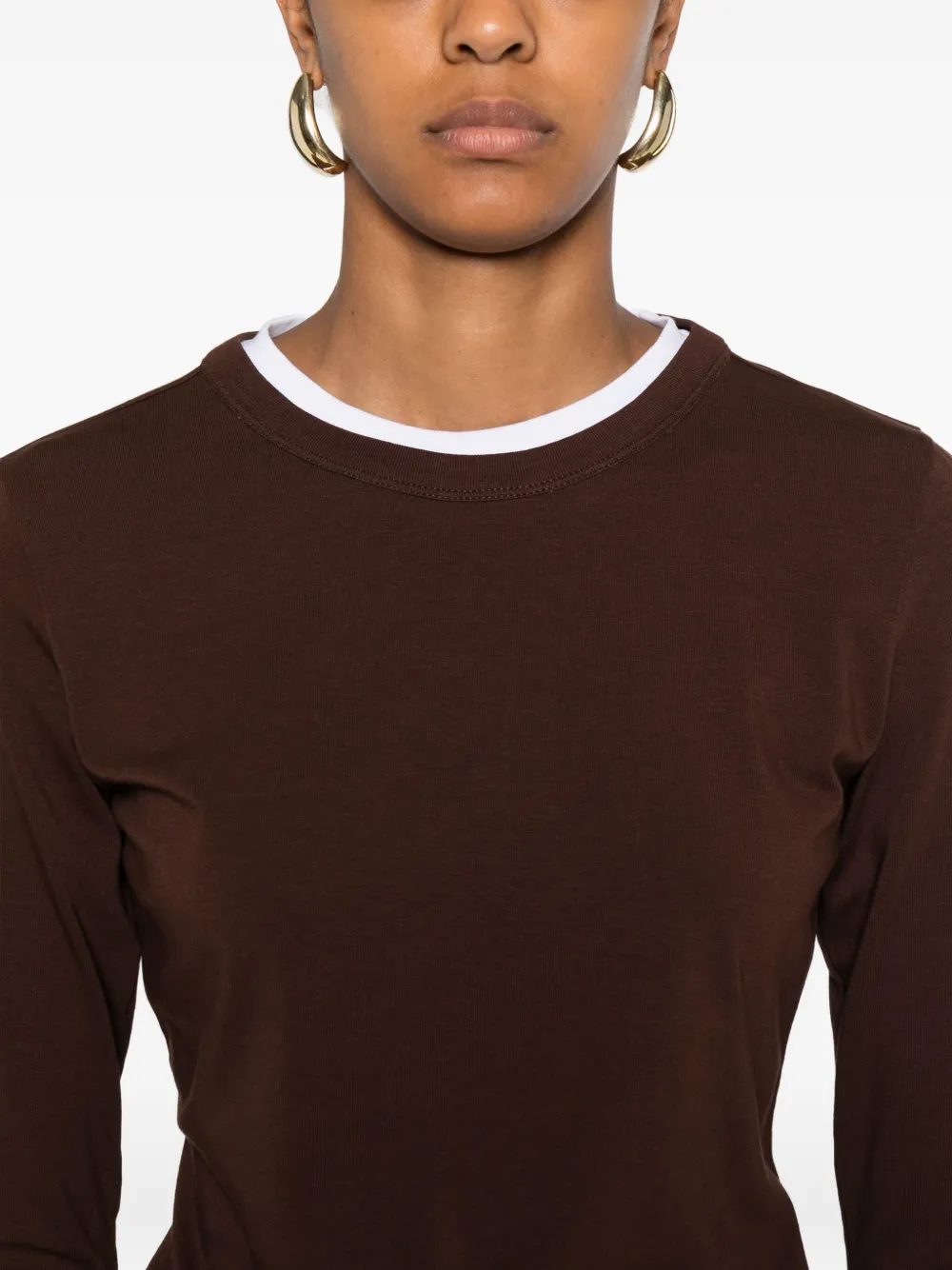Dorothee Schumacher T-shirt met gelaagde hals Bruin