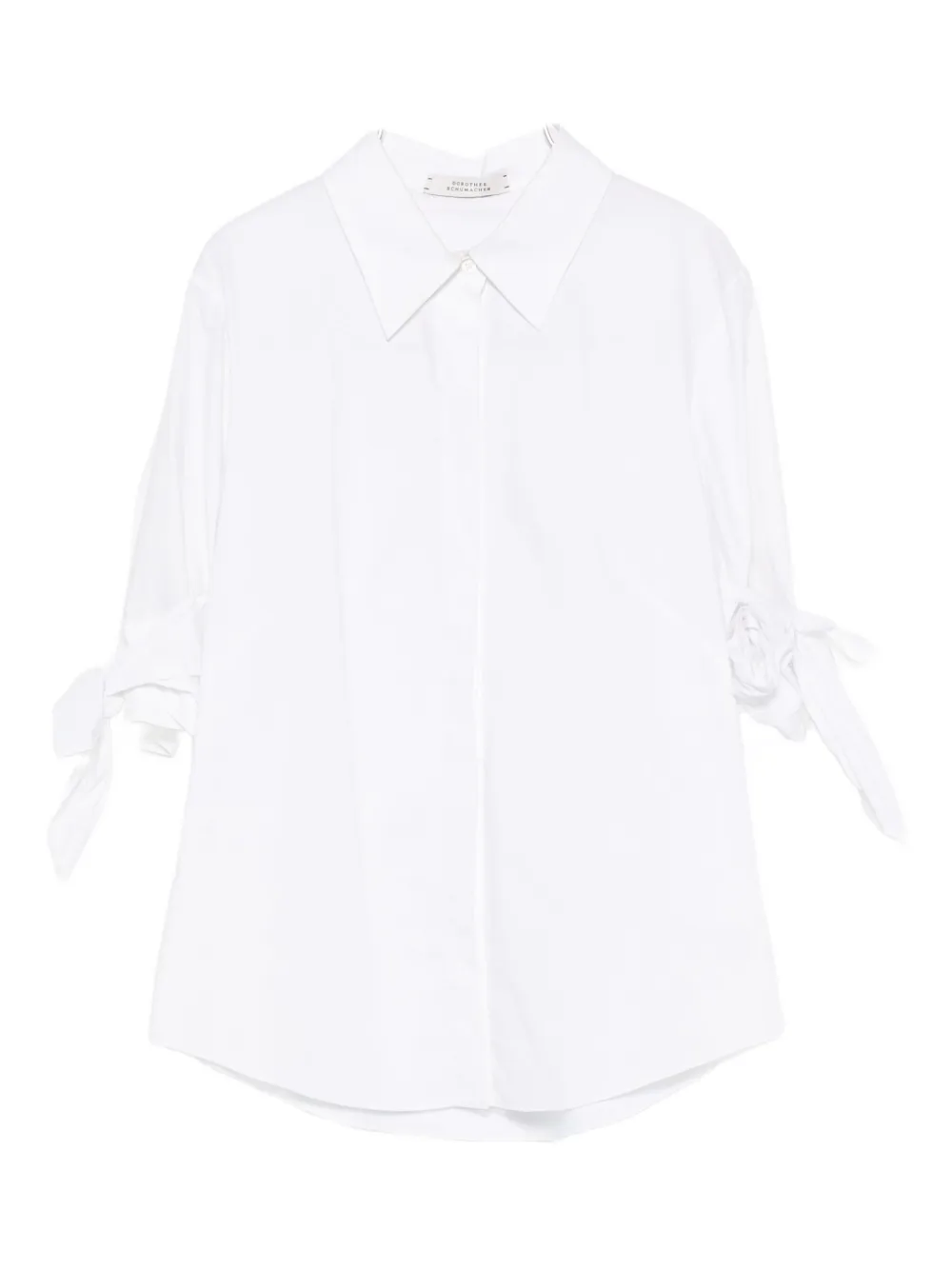 Dorothee Schumacher Tie-cuff Half-sleeve Top In Gray