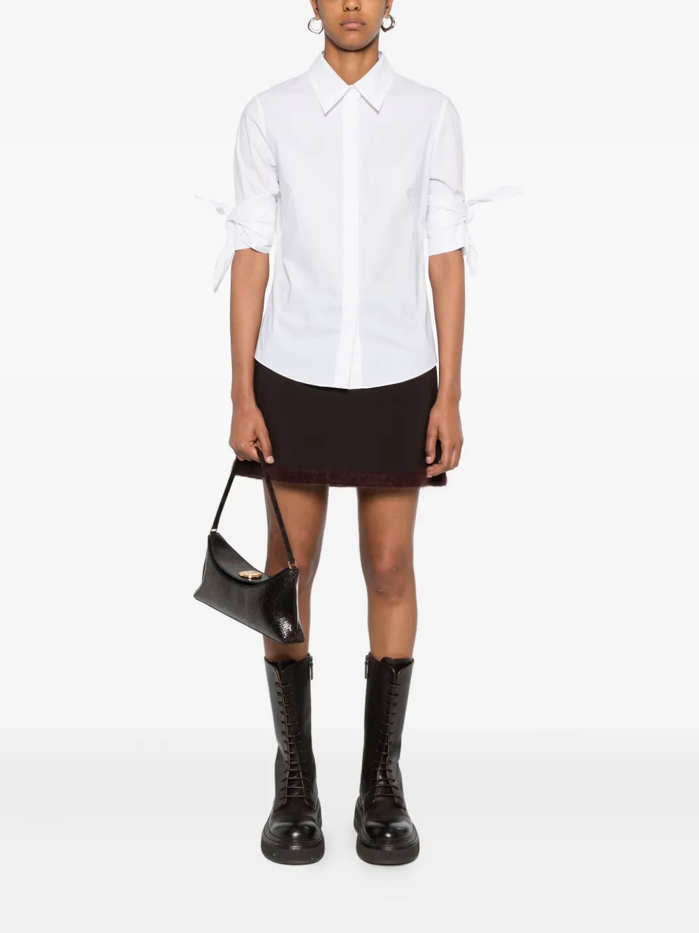 Dorothee Schumacher tie-cuff half-sleeve top - Wit