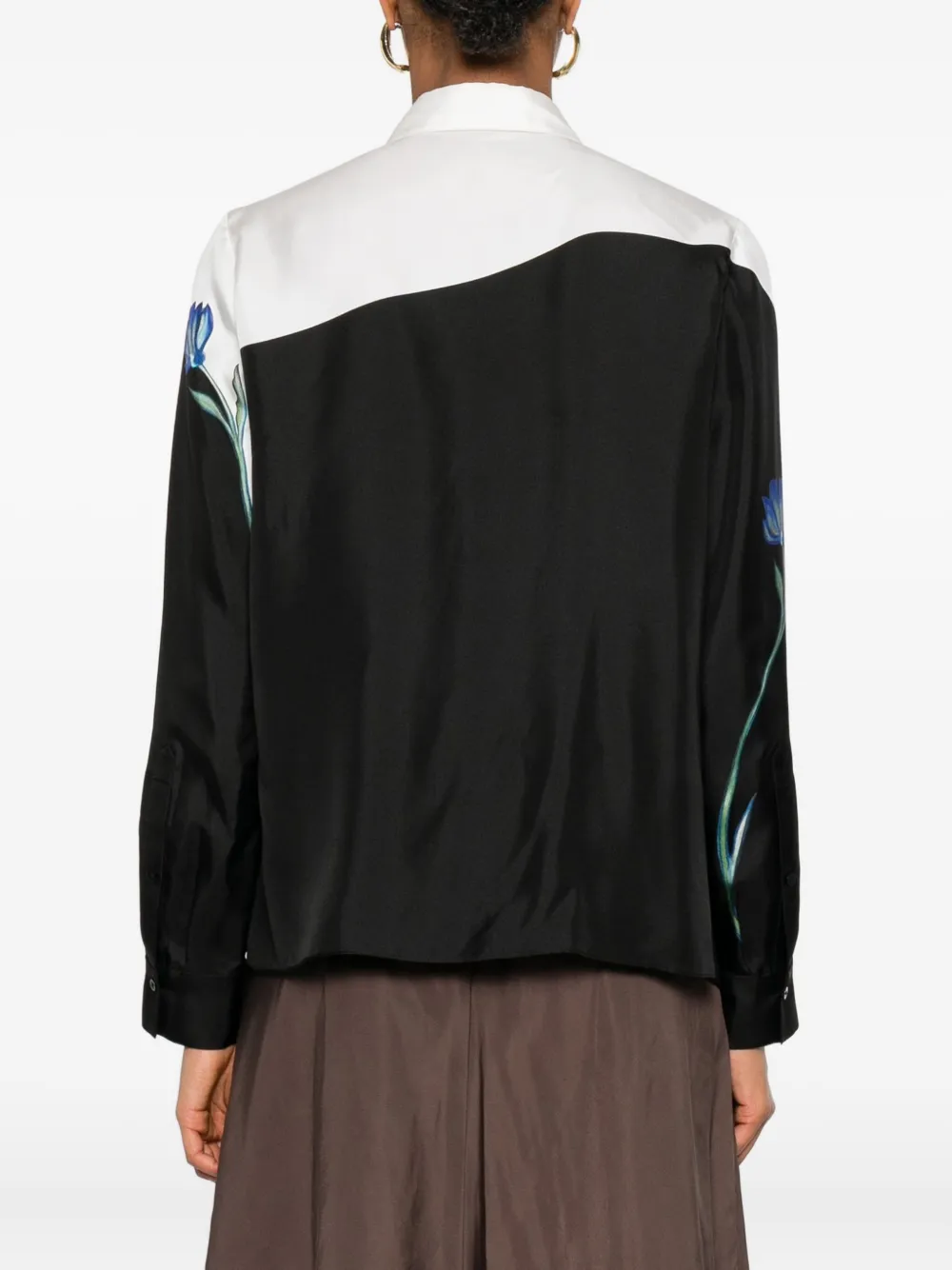 Dorothee Schumacher Silk Twill Blouse With Placement Print In Black