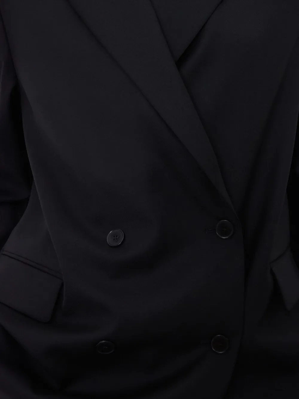 Loulou De Saison Double-breasted Notched Lapels Blazer In Black
