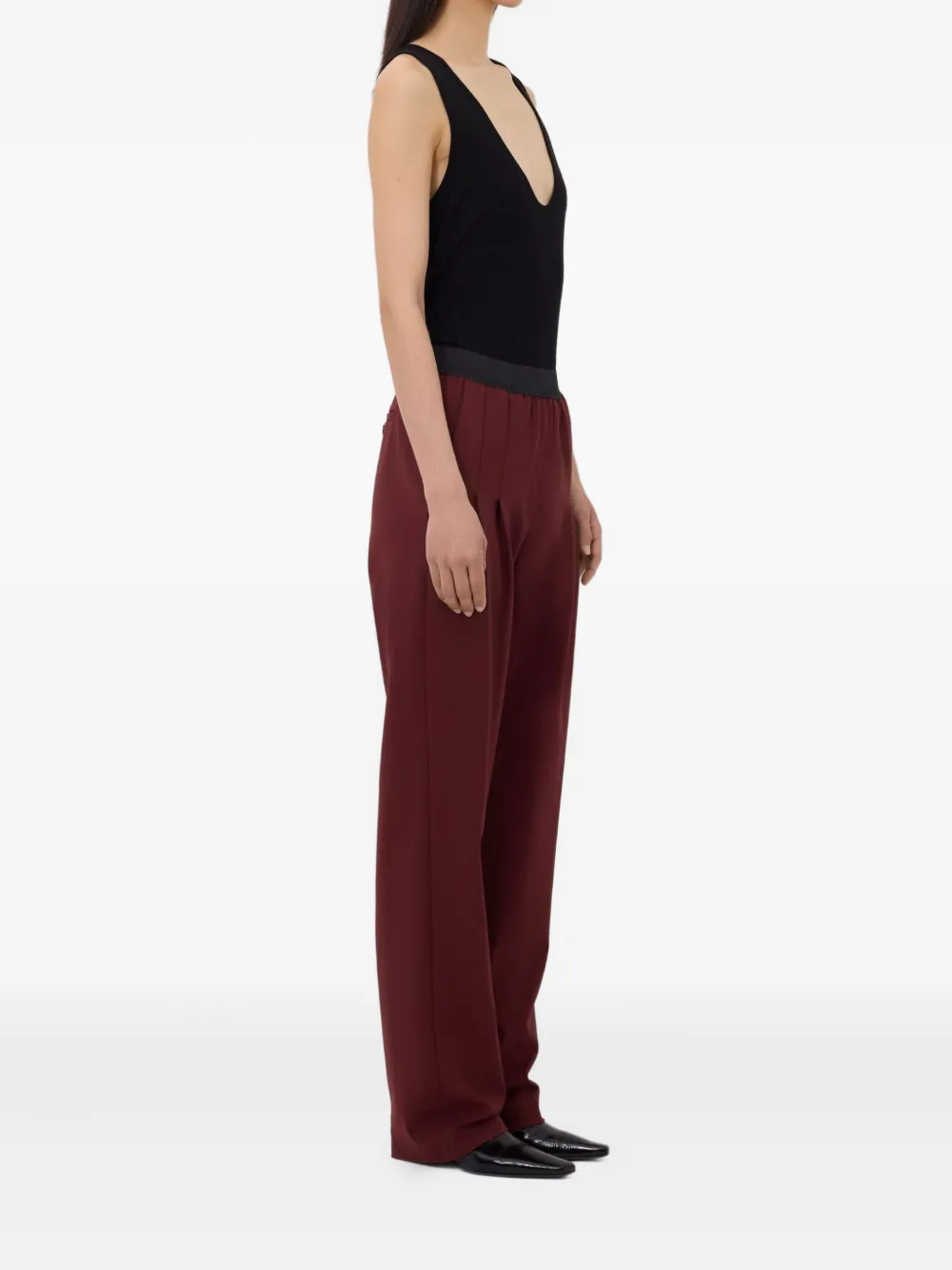 LouLou de Saison Broek met elastische tailleband en geplooide voorkant Rood