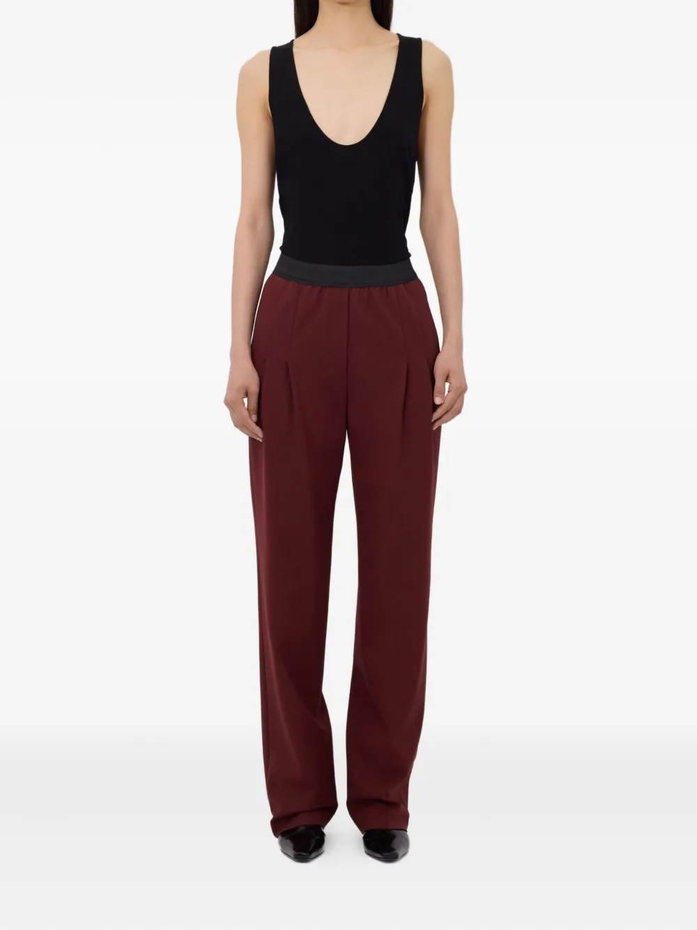 LouLou de Saison Broek met elastische tailleband en geplooide voorkant - Rood