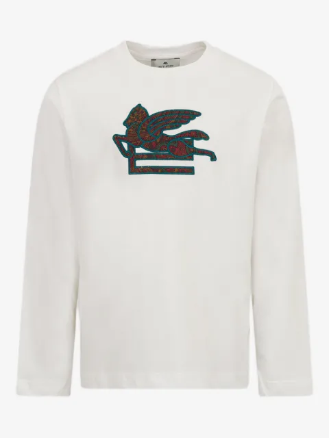 ETRO KIDS paisley-embellished long-sleeve sweater