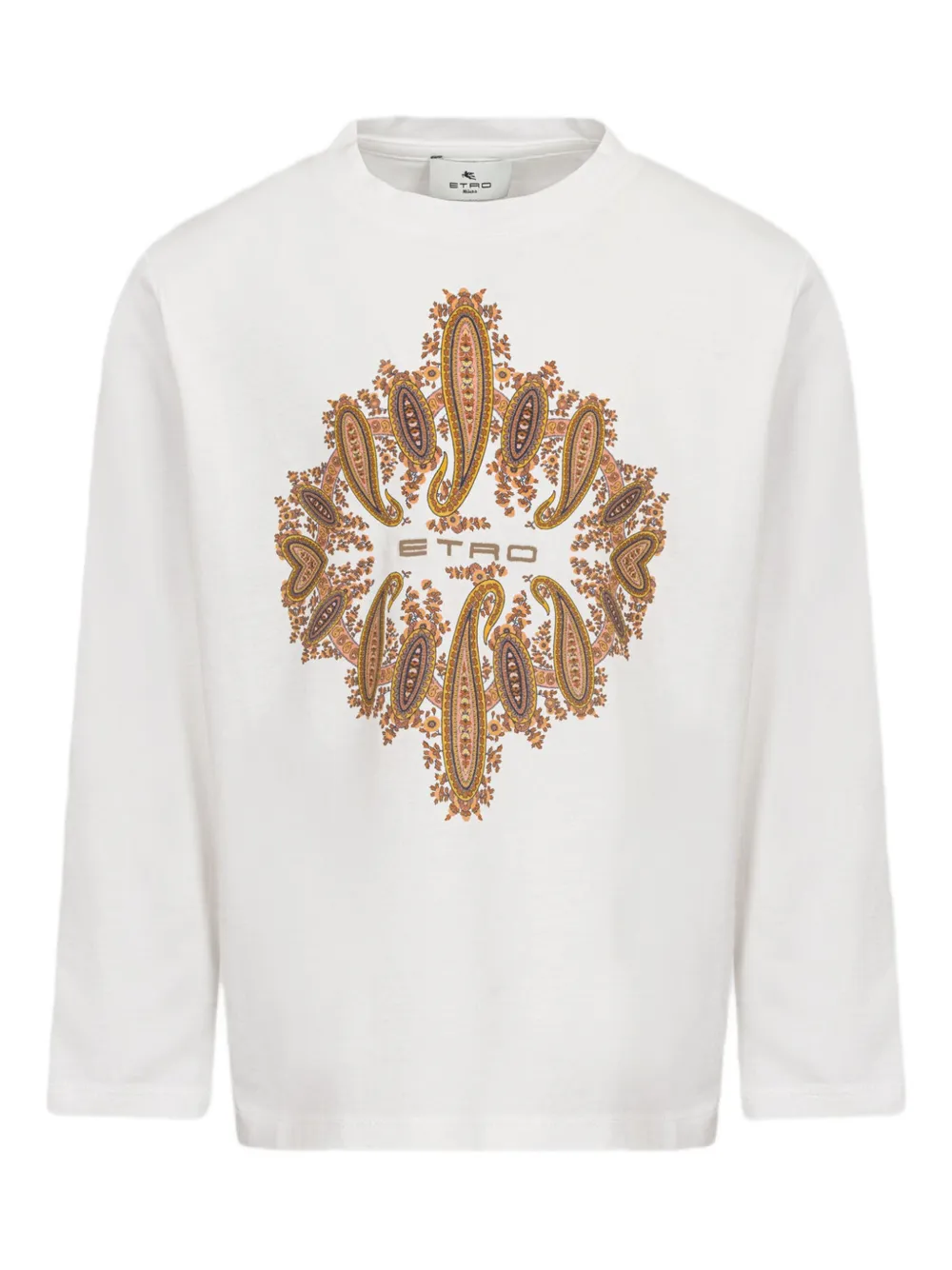 ETRO KIDS T-shirt met paisley-print en lange mouwen Wit