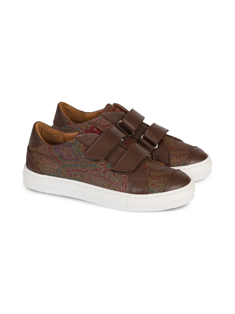 ETRO KIDS paisley jacquard sneakers Brown