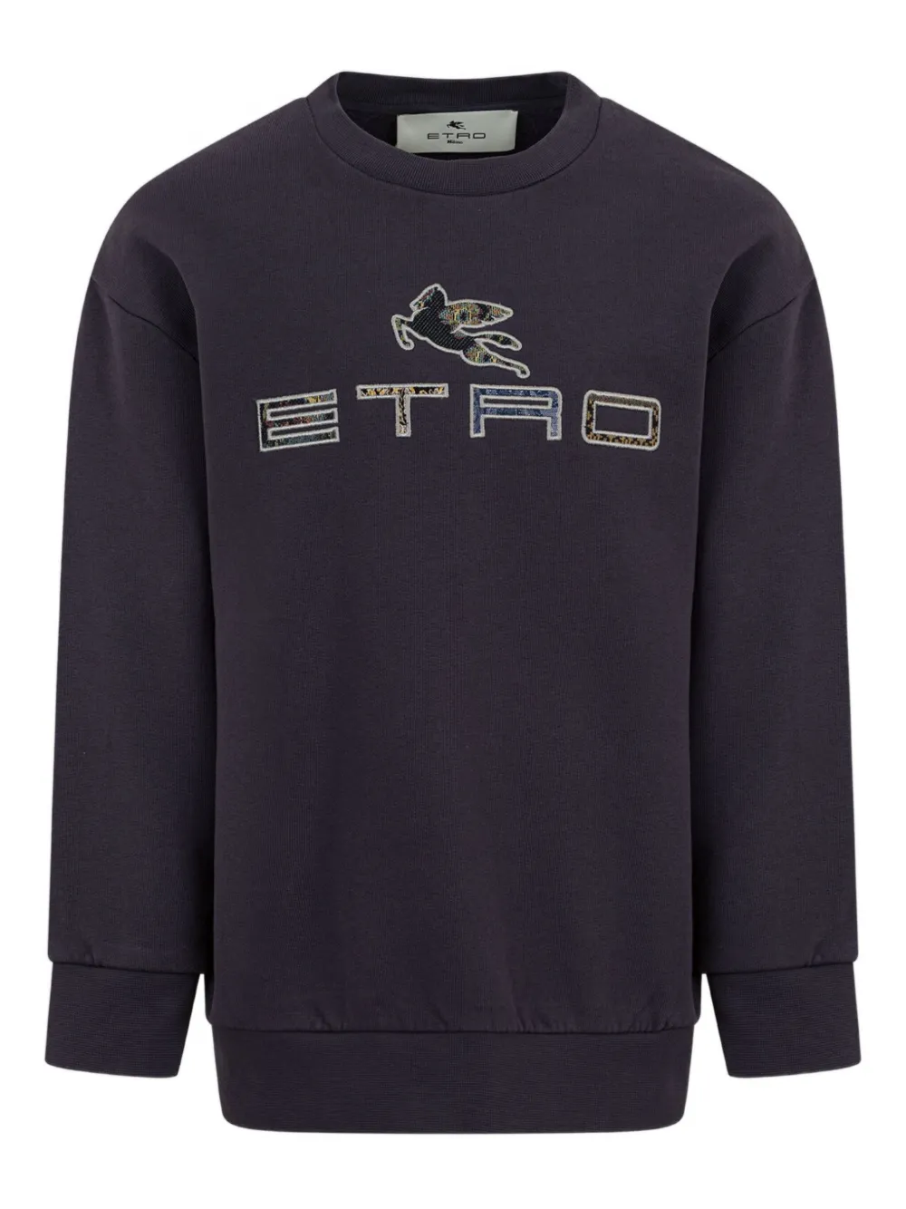 ETRO KIDS Sweater met Pegasus-logo Blauw