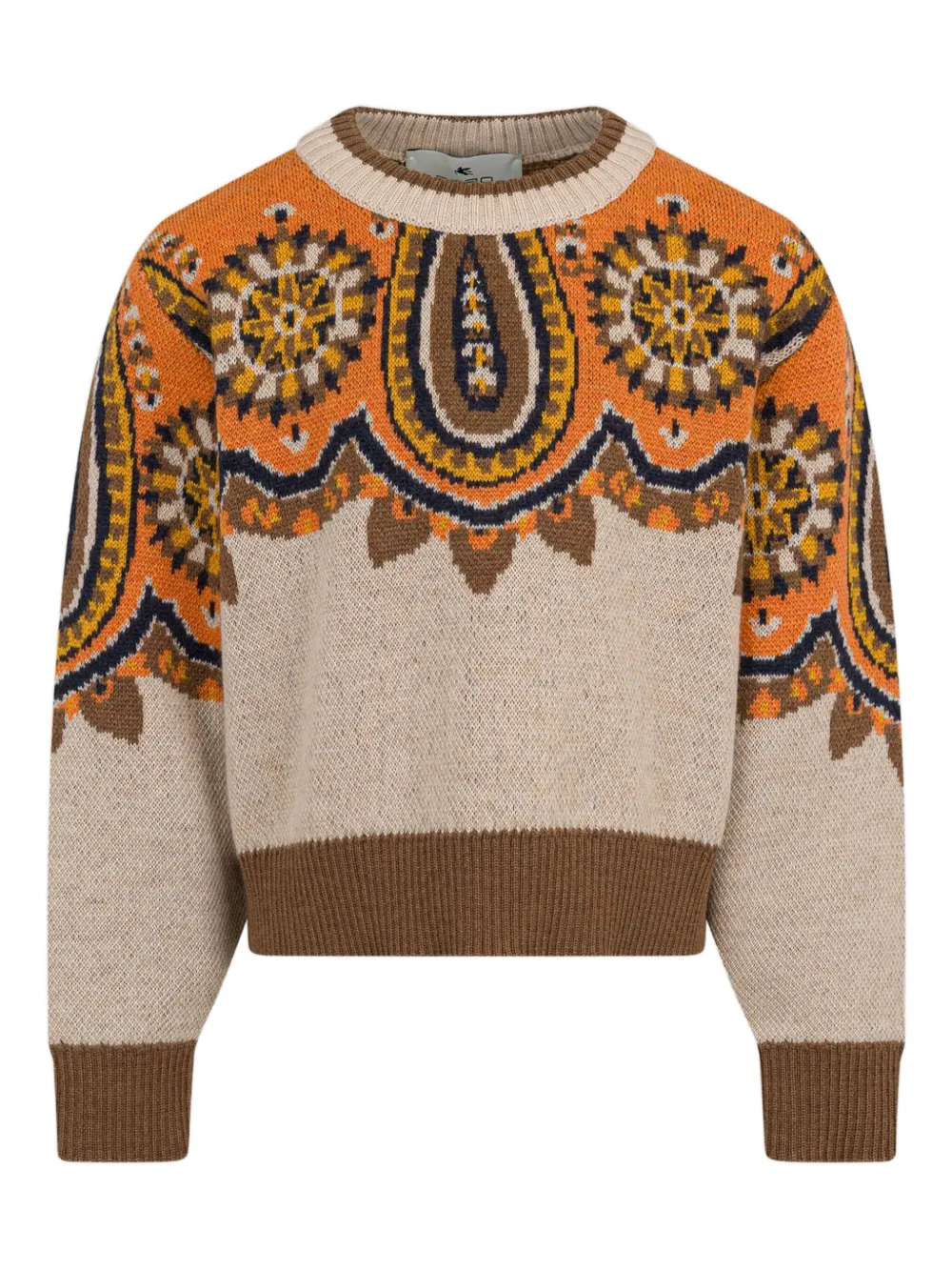 ETRO KIDS Wollen trui met paisley-print Beige