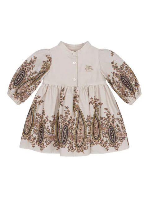 ETRO KIDS فستان بأكمام طويلة وطبعة بيزلي