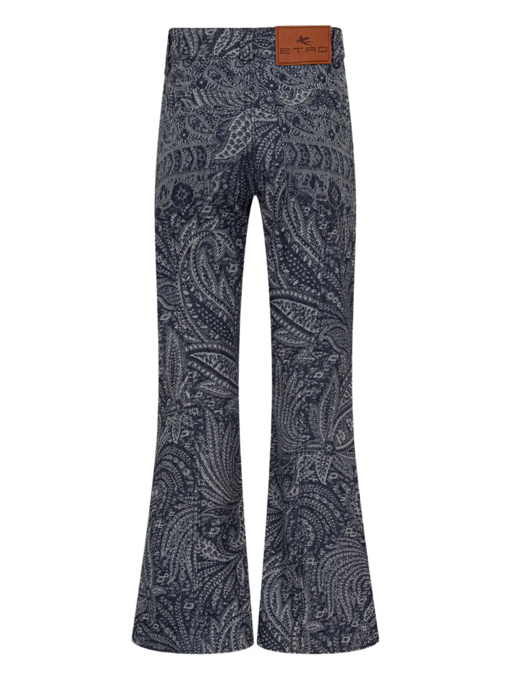 ETRO KIDS Flared jeans met paisley jacquard Blauw