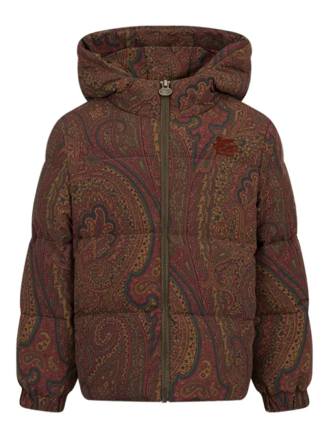 ETRO KIDS paisley-print hooded puffer jacket