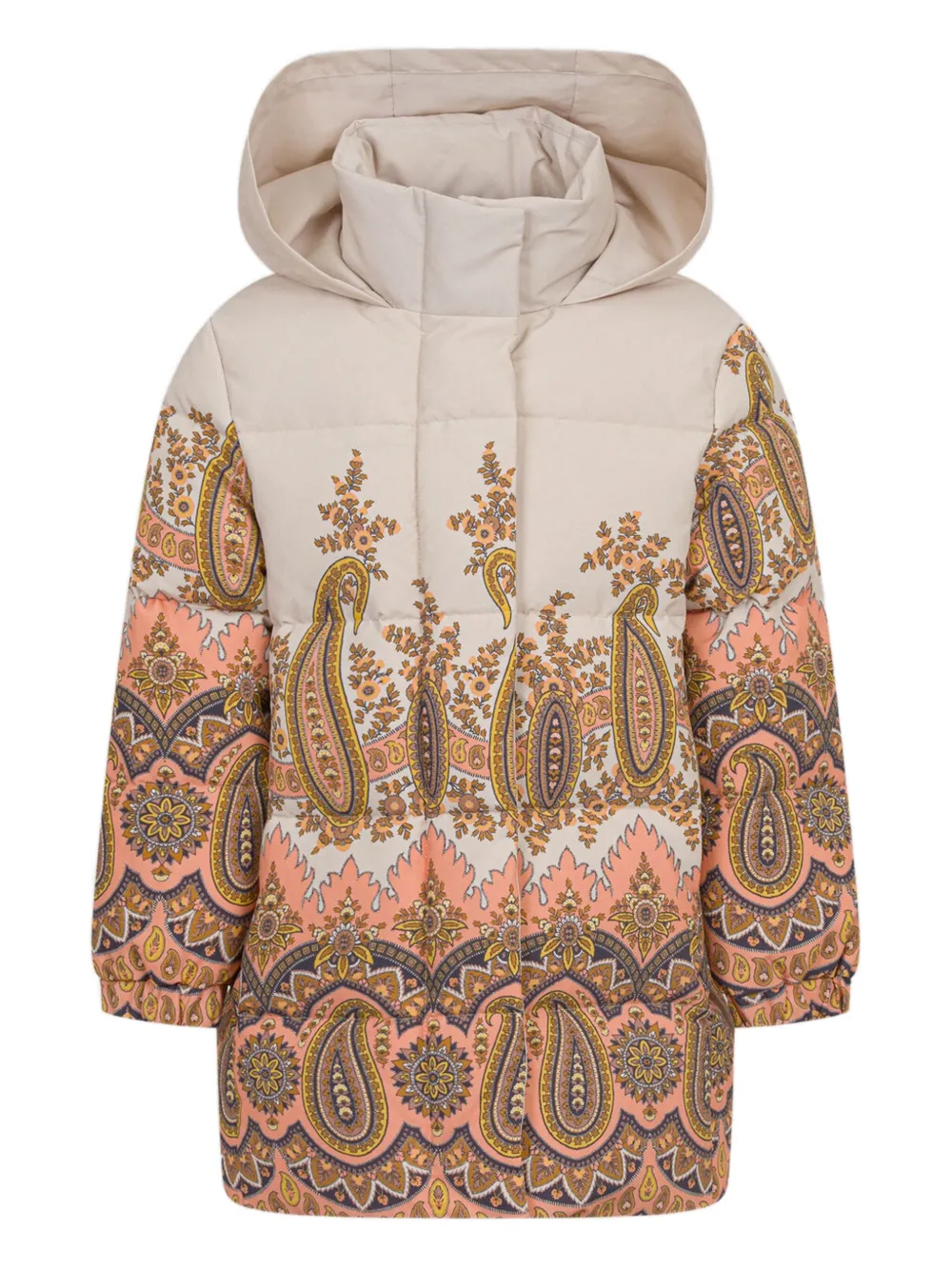 ETRO KIDS ペイズリーフーデッドコート - ニュートラル ETRO KIDS ペイズリーフーデッドコート - ニュートラル