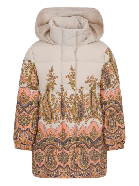 ETRO KIDS abrigo con capucha y motivo de cachemira