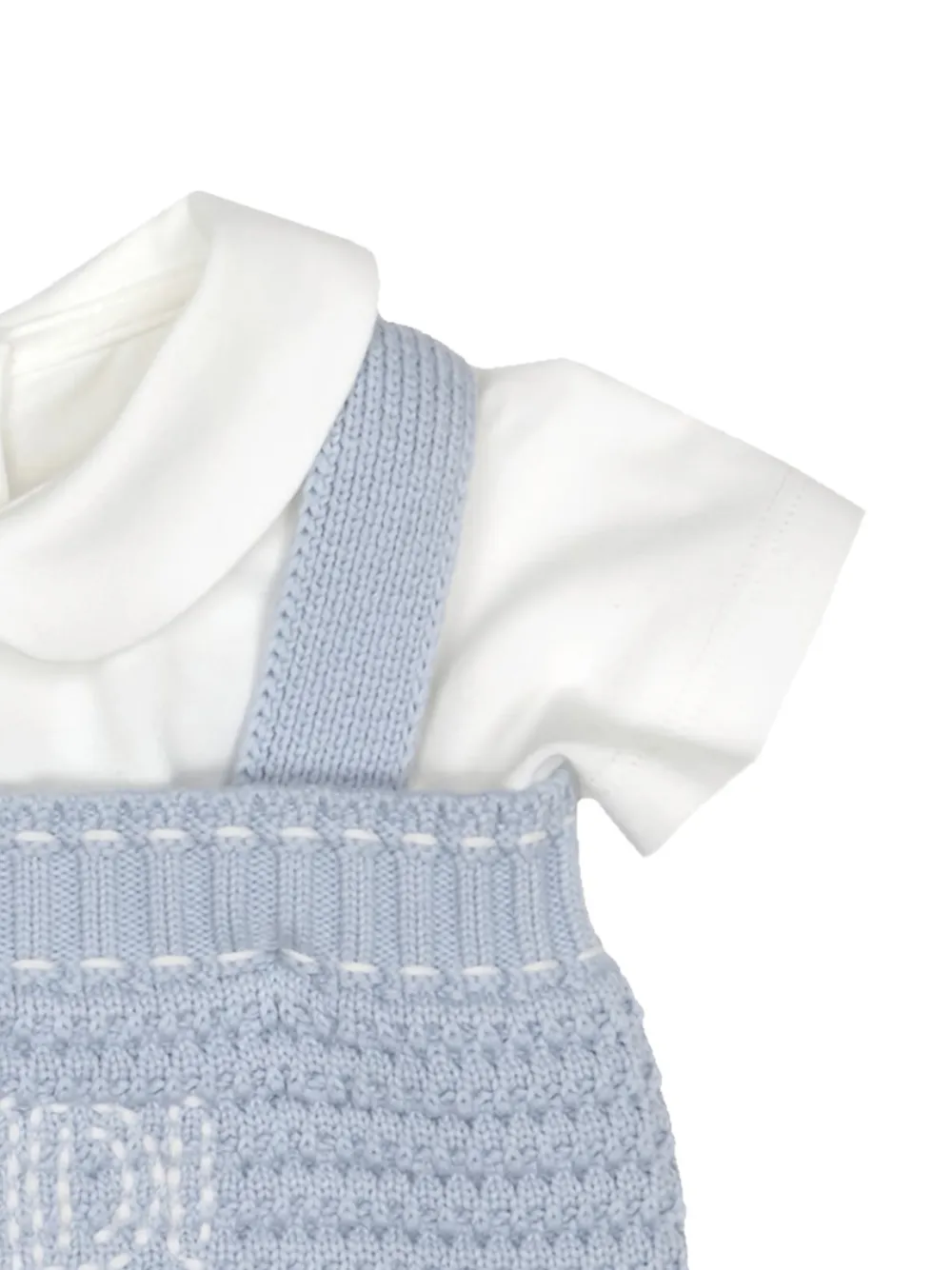 Fendi Kids Gebreide romper Blauw