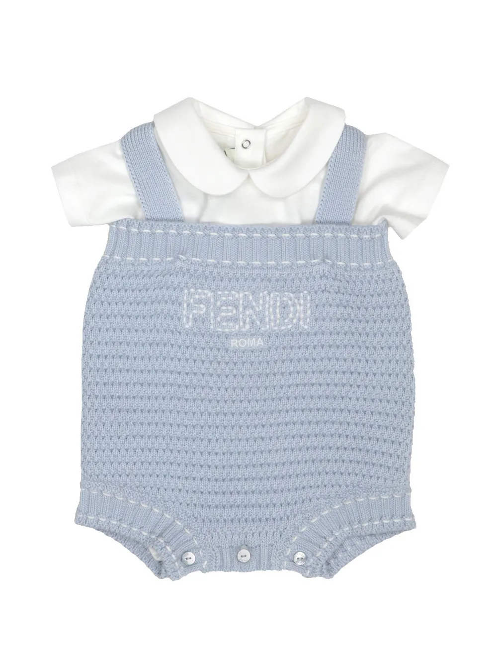 Fendi Kids knitted babygrow - Blu