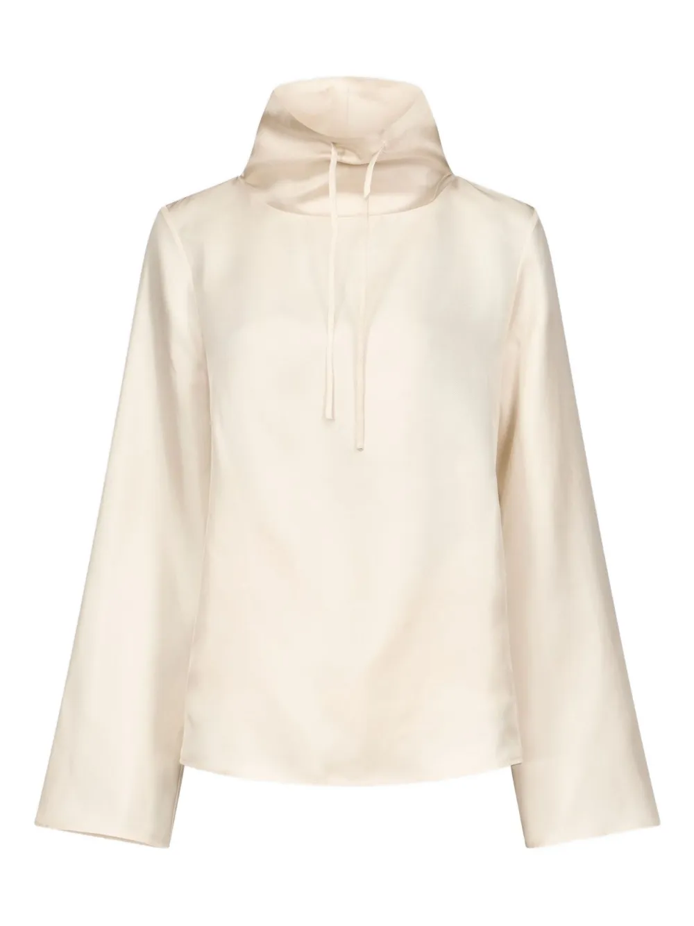 LouLou de Saison Cyna top met trekkoord bij de hals Beige