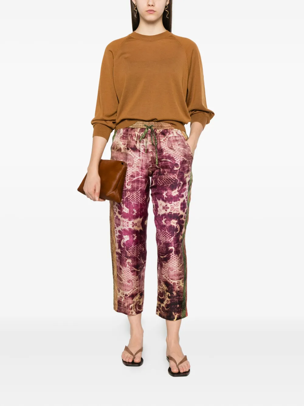 Forte Wollen sweater met raglan mouwen Bruin