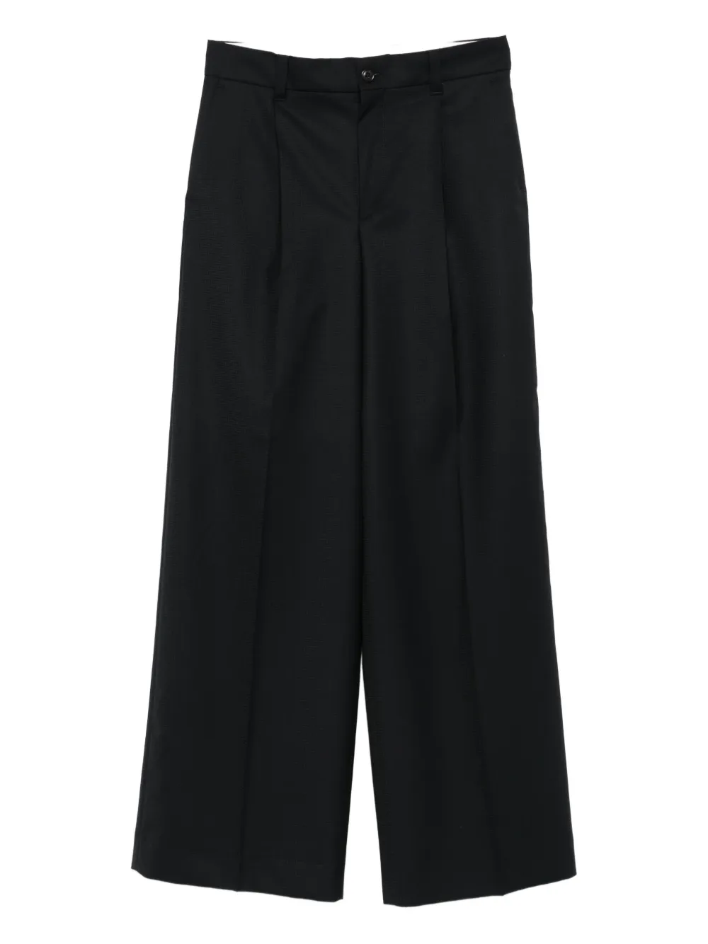 Kenzo Pleat-detail Trousers In Black