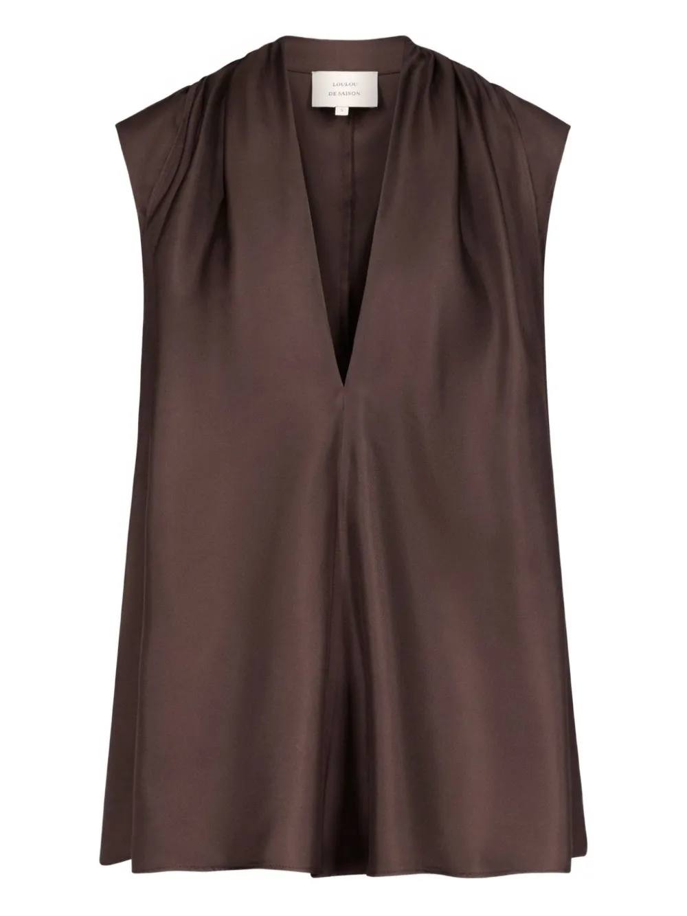 LouLou de Saison Blouse met gesmockte mouwen Bruin