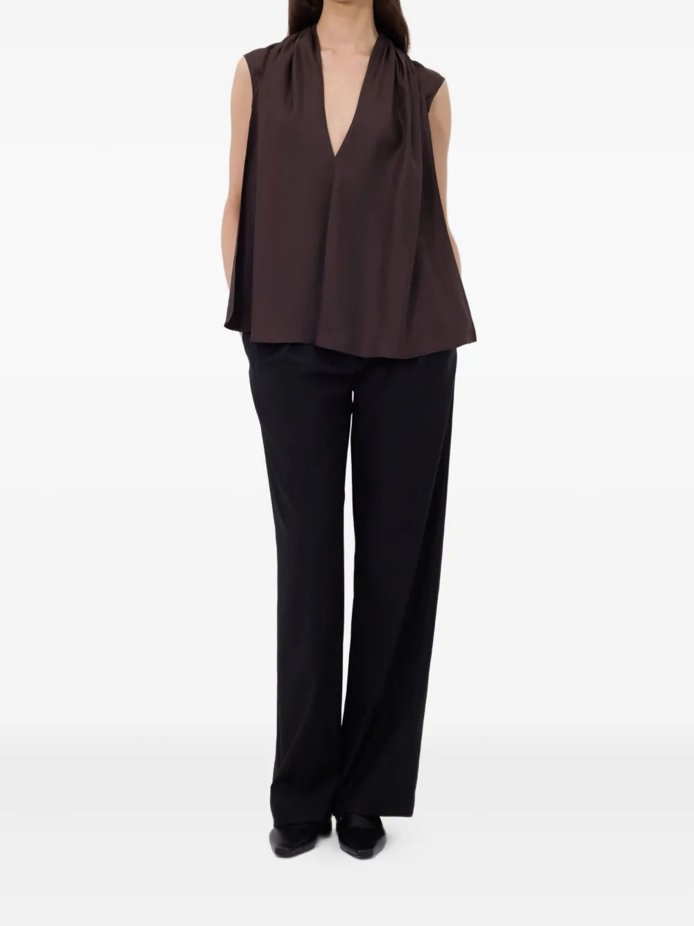 LouLou de Saison Blouse met gesmockte mouwen - Bruin
