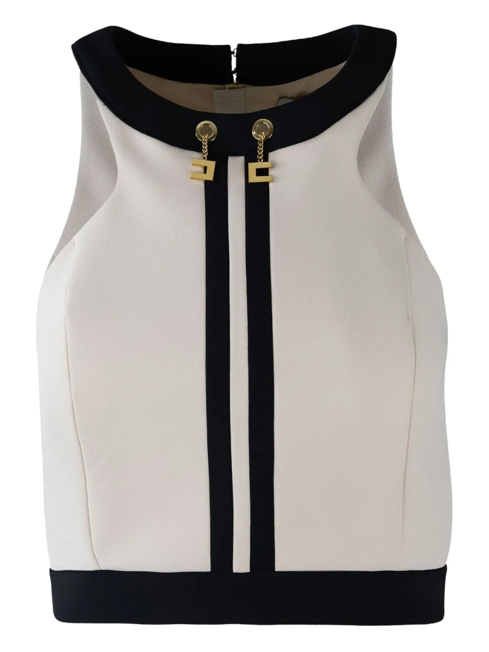Elisabetta Franchi logo-detail sleeveless top Wit