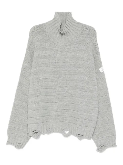MM6 Maison Margiela turtleneck frayed sweater