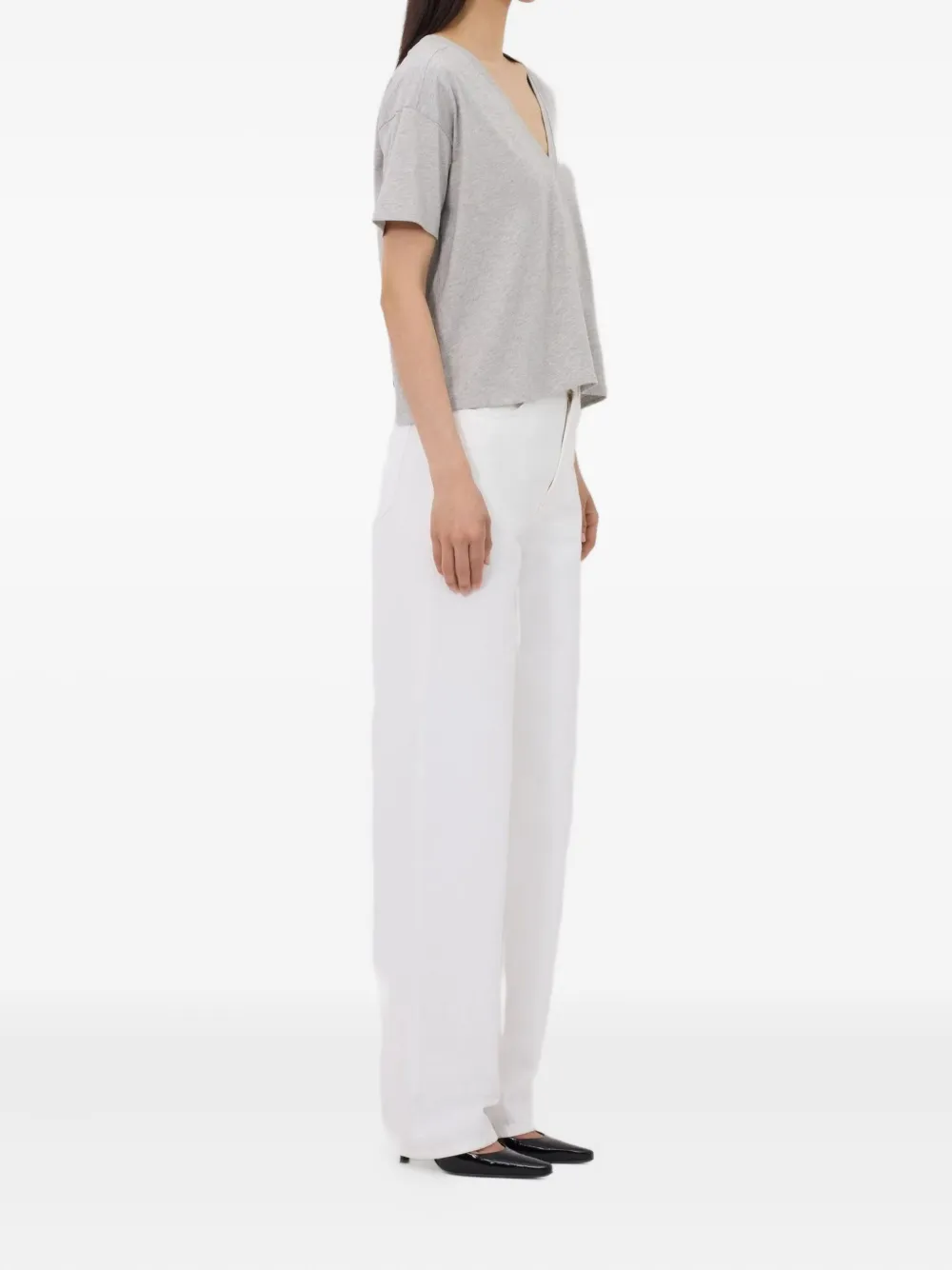 LouLou de Saison T-shirt met V-hals Grijs