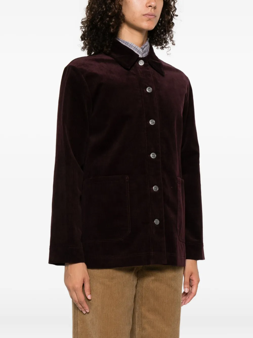 A.P.C. Ribfluwelen jack Rood