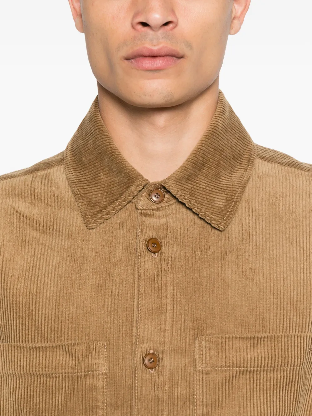 A.P.C. Ribfluwelen shirtjack Bruin