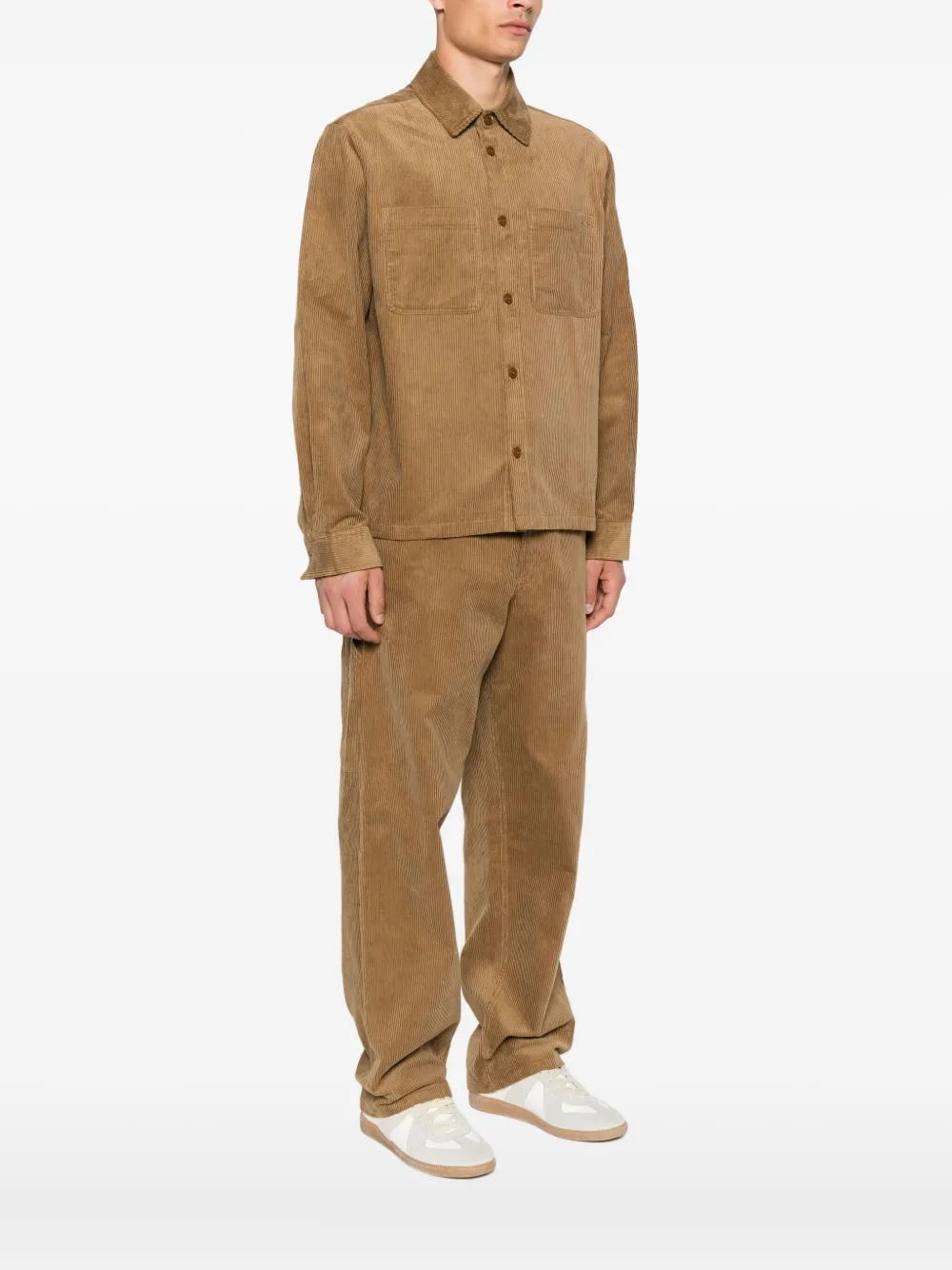A.P.C. Ribfluwelen shirtjack Bruin