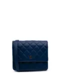CHANEL Pre-Owned 2017-2018 Quilted Lambskin Square Wallet on Chain crossbody bag - Blue