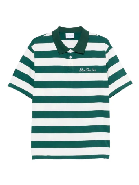 BLUE SKY INN striped embroidered polo shirt