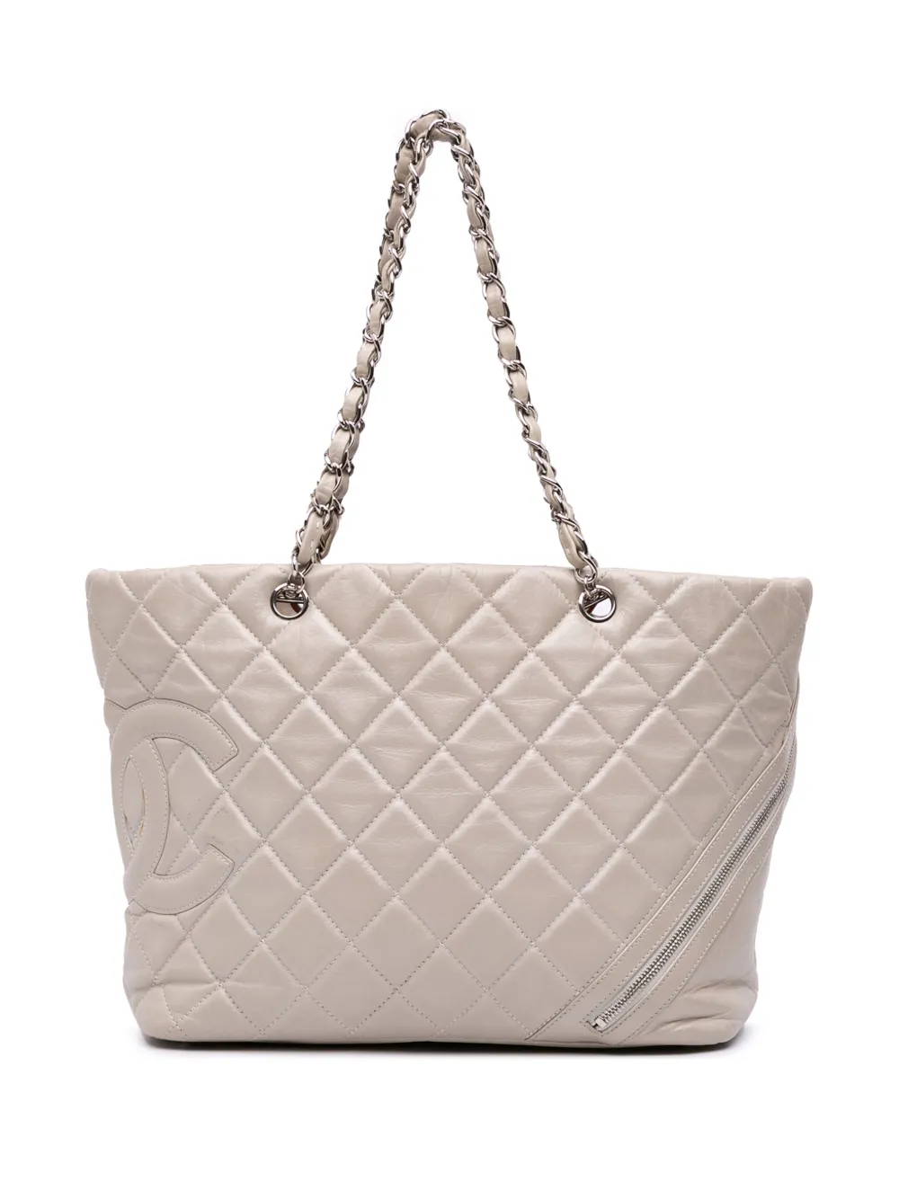 CHANEL Pre-Owned 2006-2008 Large Quilted Aged Calfskin Cotton Club CHANEL Pre-Owned 2006-2008 Large Quilted Aged Calfskin Cotton Club
