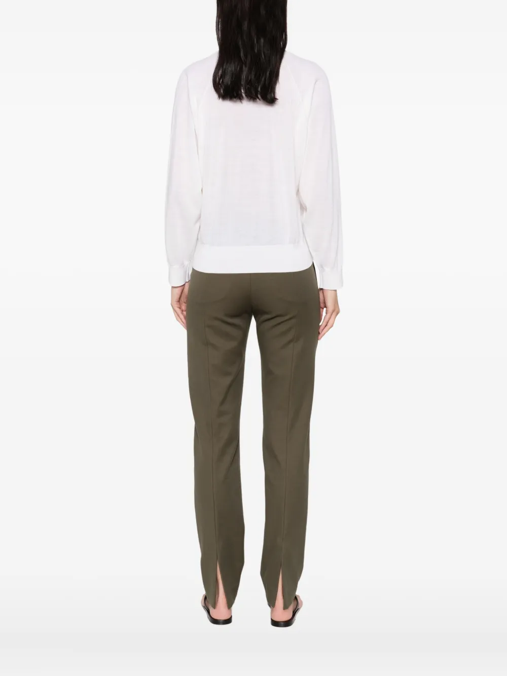 Forte Wollen top met raglan mouwen Beige