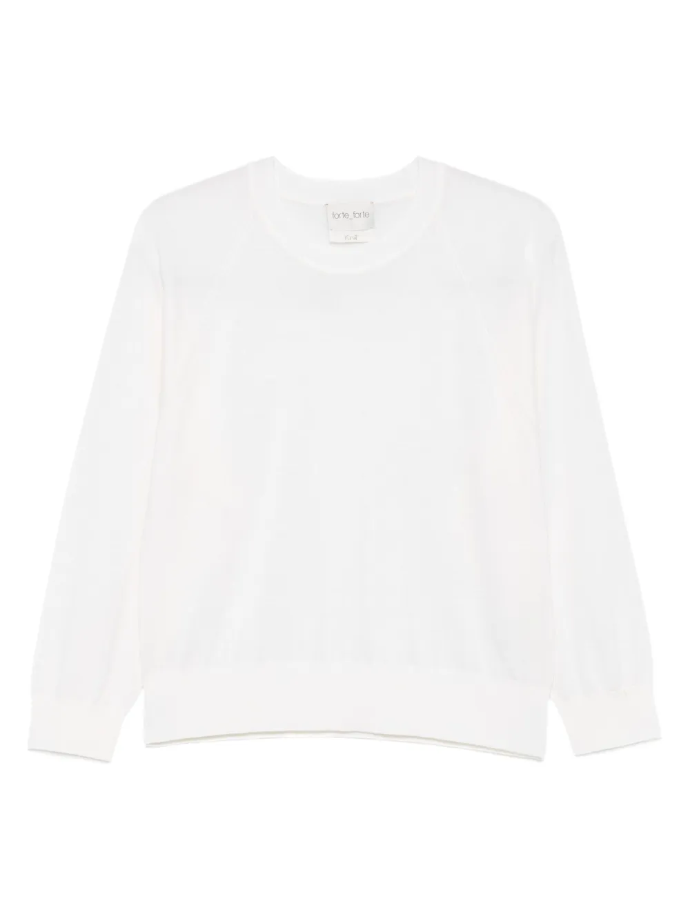 Forte Wollen top met raglan mouwen Beige