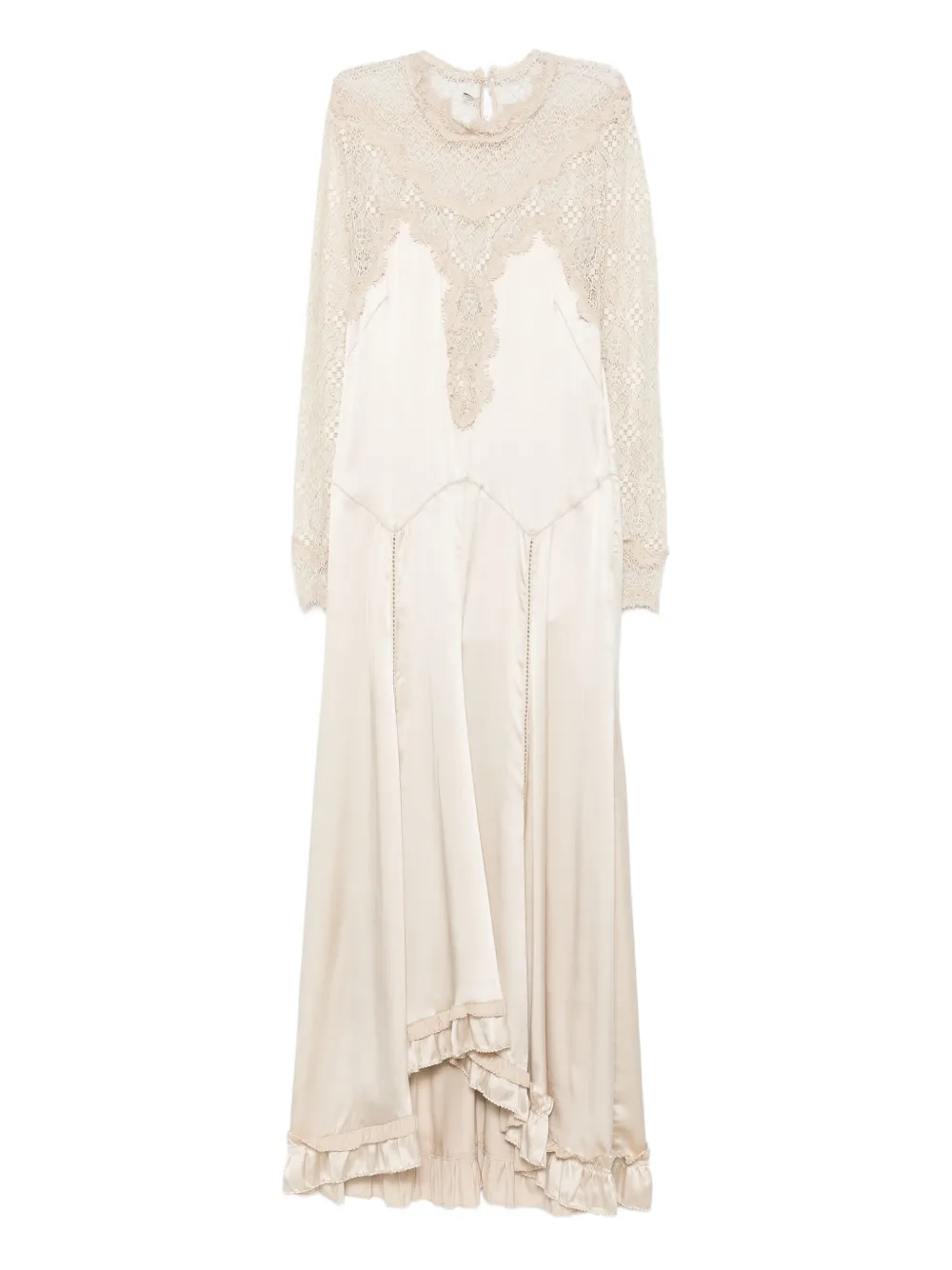 Isabel Marant Lace Ruffle-detail Dress In Neutral