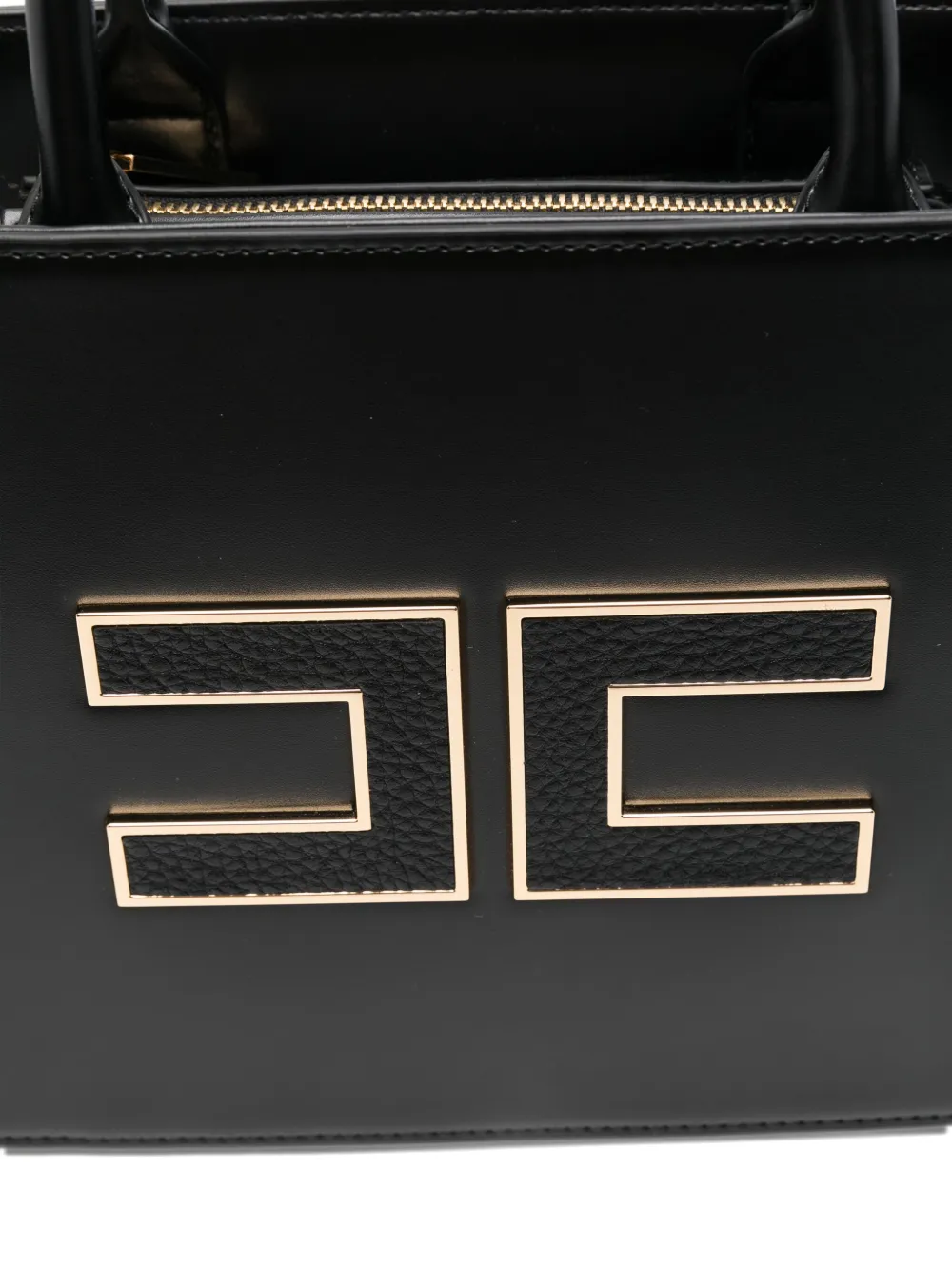 Elisabetta Franchi Shopper met logoplakkaat Zwart