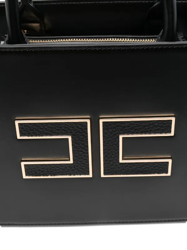 Elisabetta Franchi Small logo-plaque Tote Bag | Black | FARFETCH