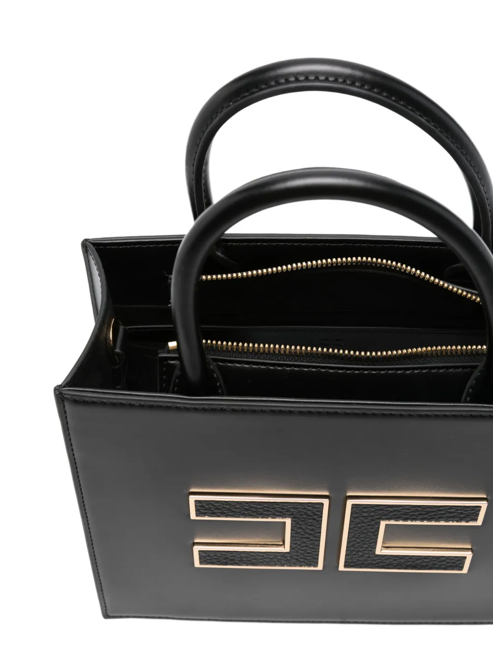 Elisabetta Franchi Shopper met logoplakkaat Zwart