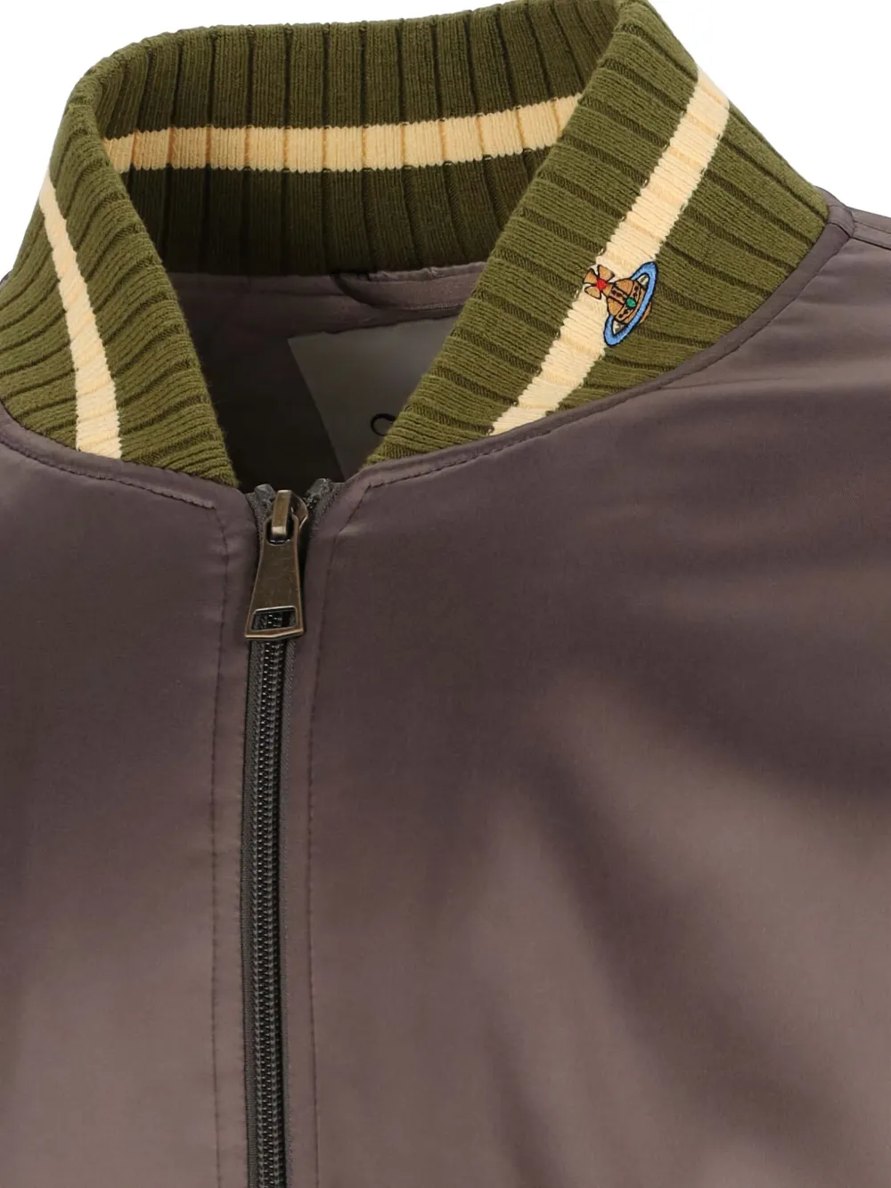 Vivienne Westwood Bomberjack met ritssluiting en geribbelde afwerking Beige