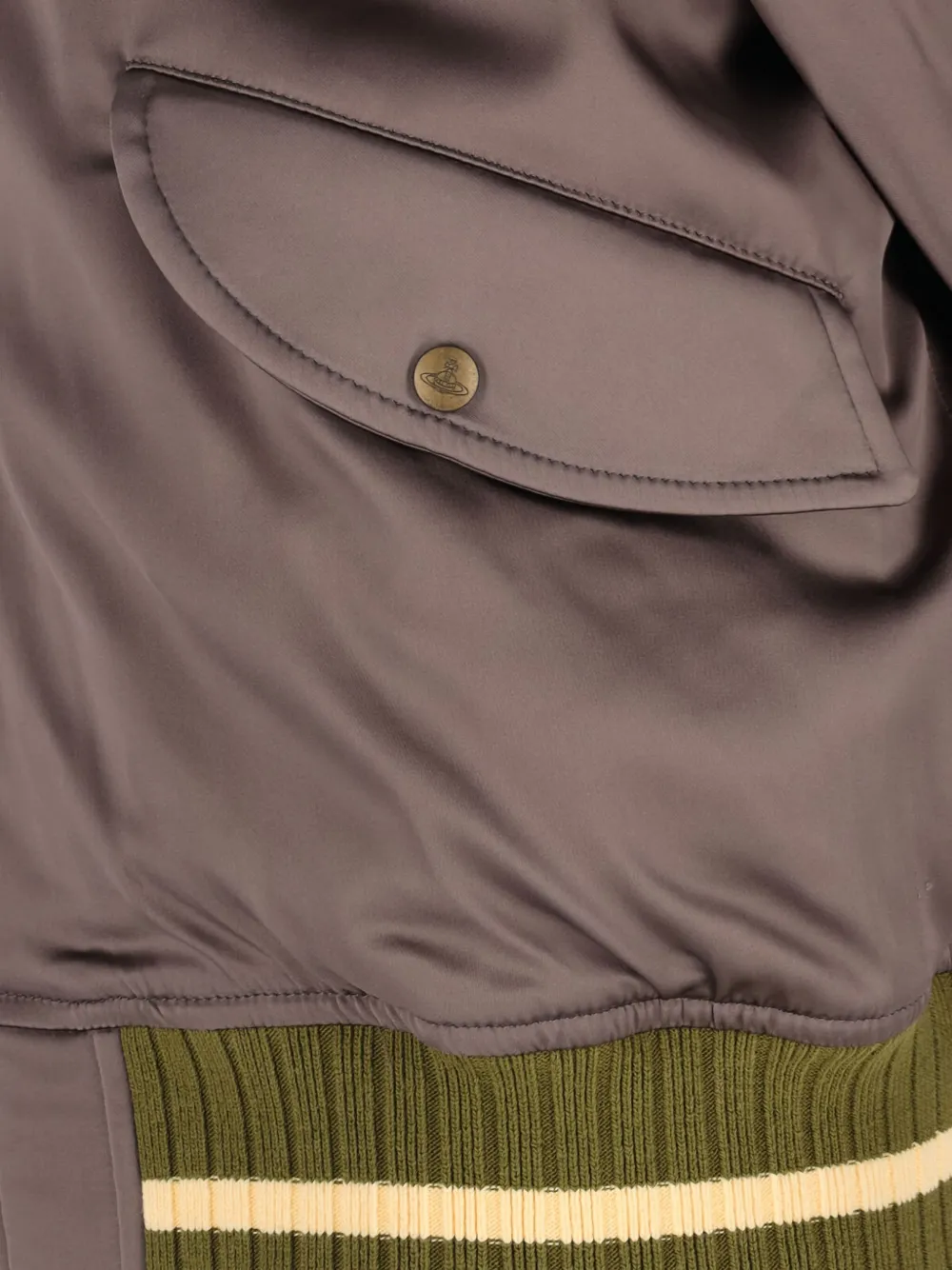 Vivienne Westwood Bomberjack met ritssluiting en geribbelde afwerking Beige