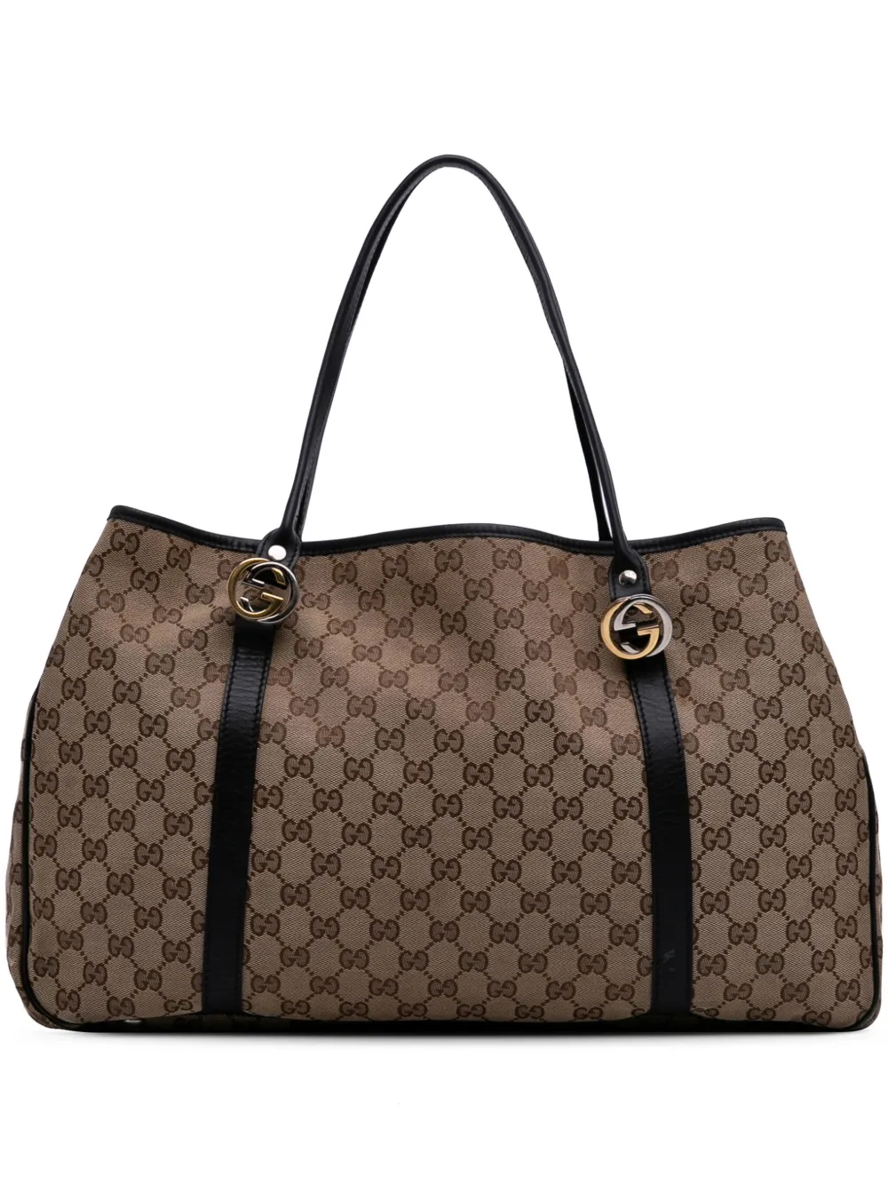 Gucci Pre-Owned 2016-2025 GGキャンバス ツインズ ハンドバッグ L - ブラウン Gucci Pre-Owned 2016-2025 GGキャンバス ツインズ ハンドバッグ L - ブラウン