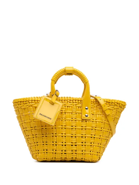 Balenciaga Pre-Owned 2021 Faux Leather Bistro Panier XS satchel