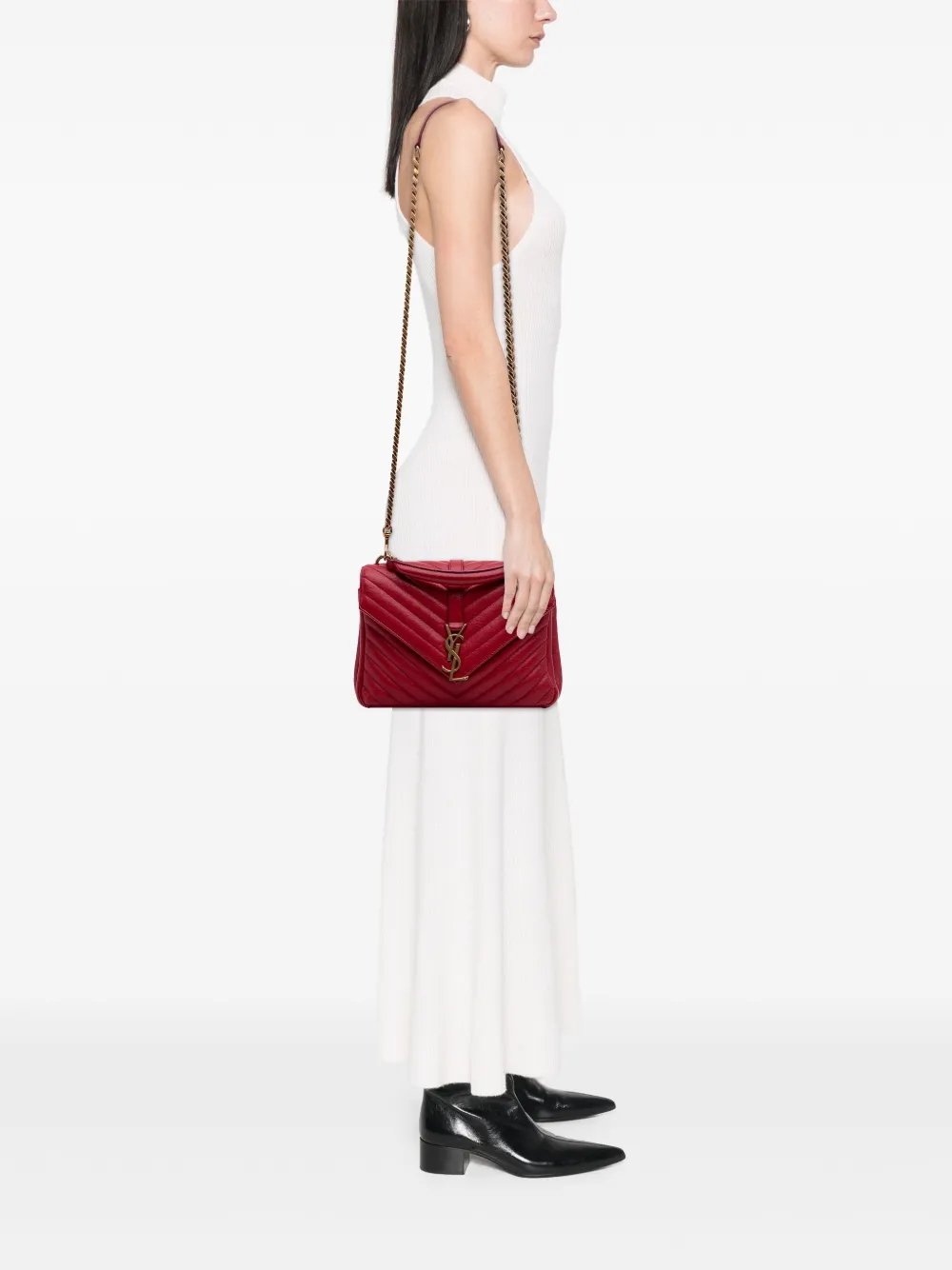Saint Laurent Pre-Owned 2016 Medium Chevron Sheepskin Monogram College Bag satchel | Pre-Owned | Image 2