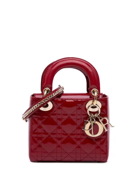 Christian Dior Pre-Owned 2018 Mini Patent Cannage Lady Dior satchel