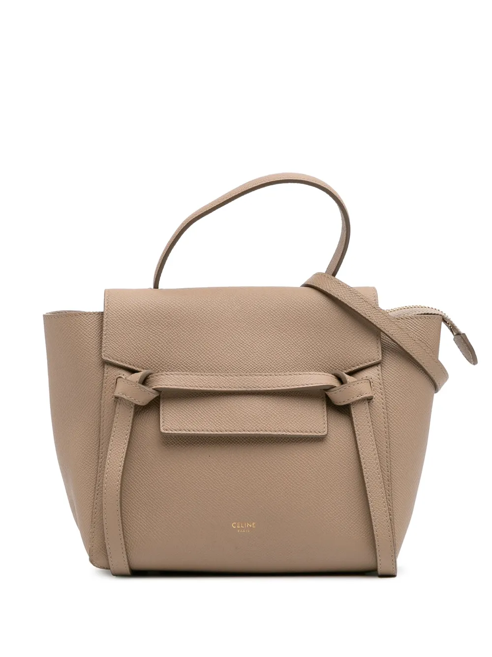 Céline Pre-Owned 2019 ナノ グレインカーフスキン ベルトバッグ サッチェル - ブラウン Céline Pre-Owned 2019 ナノ グレインカーフスキン ベルトバッグ サッチェル - ブラウン