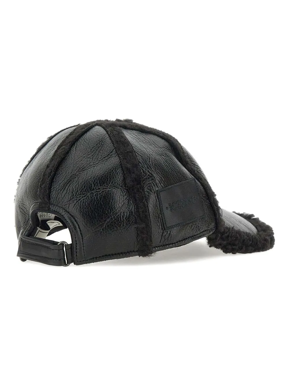 Iceberg teddy-effect baseball cap hat Zwart