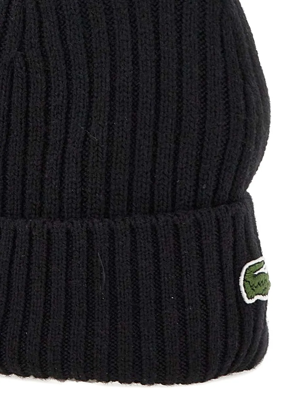 Lacoste Geribbelde muts Zwart