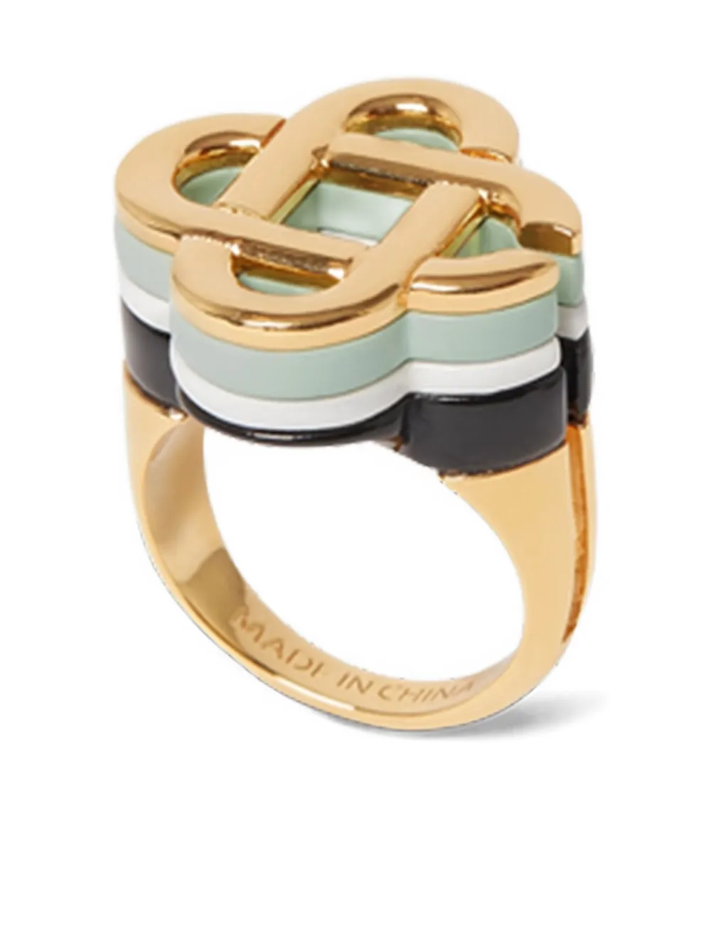 enamel-detailed logo ring